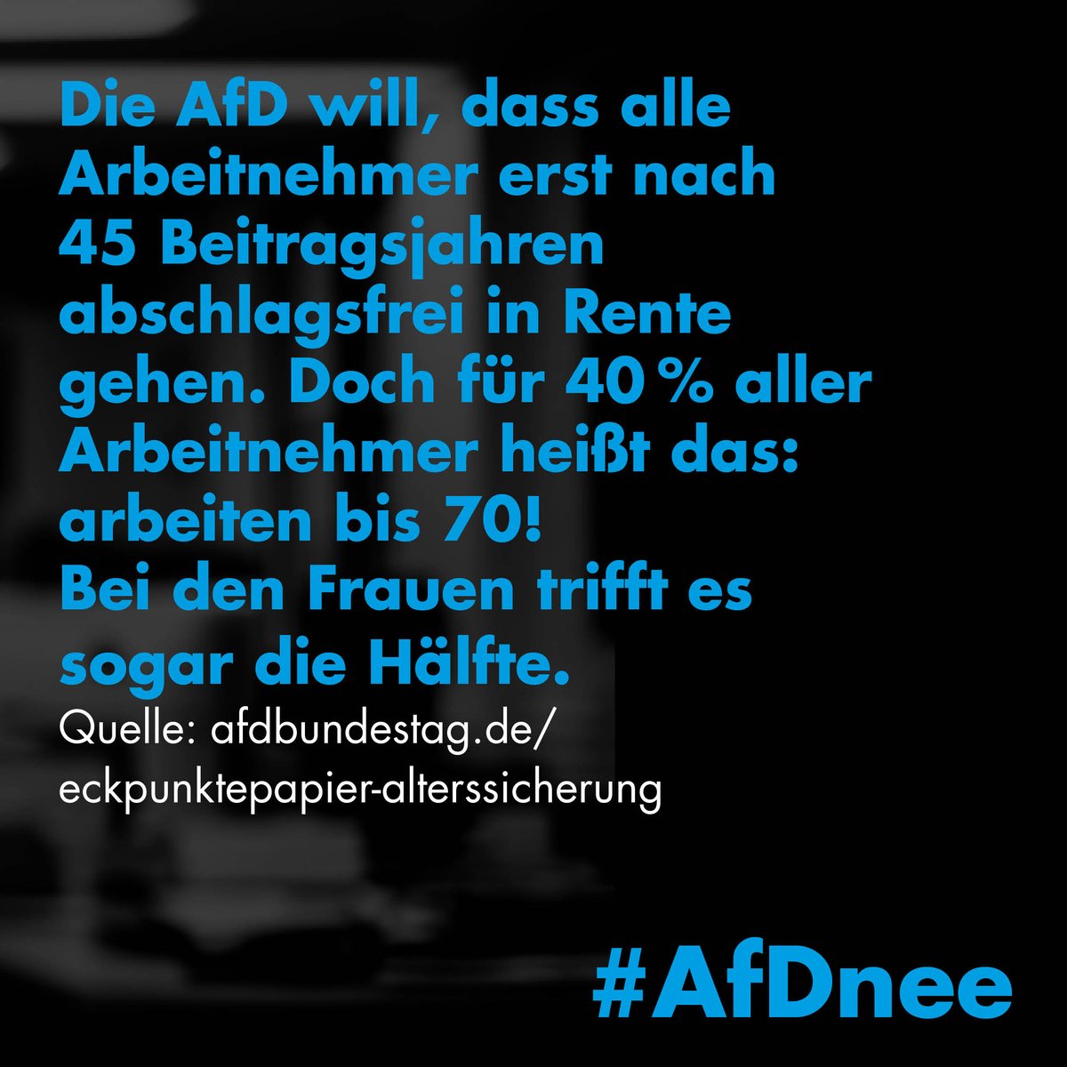 AfDnee Renteneintritt mit 70